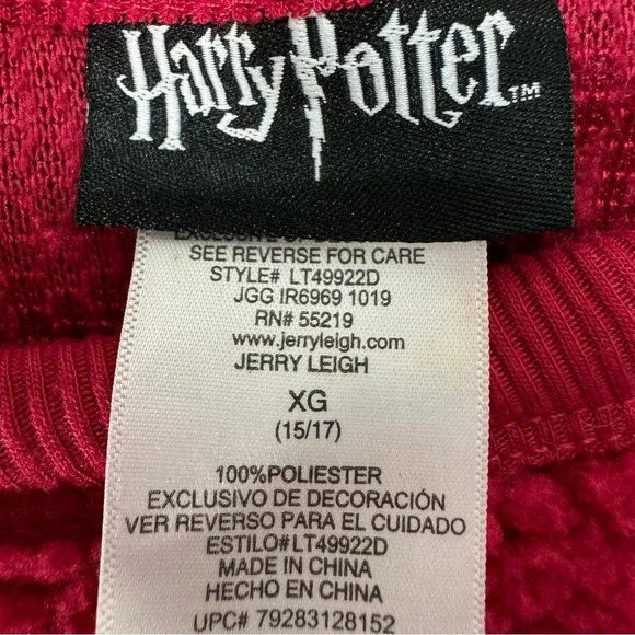 NWT Burgundy Fleece Harry Potter Hogwarts Sweatshirt size XL - Picture 6 of 8